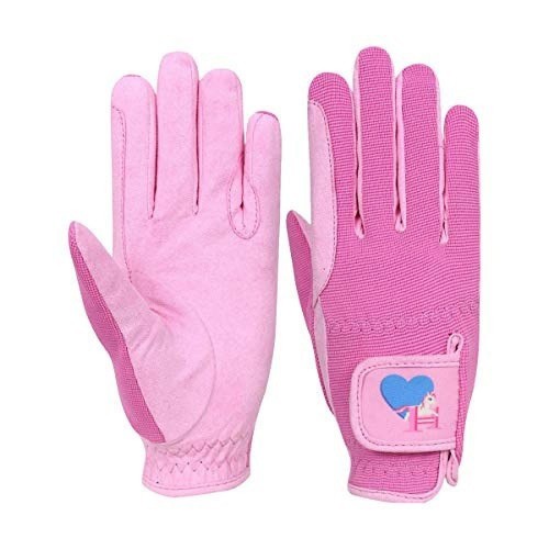 Luvas de montaria infantis Little Show Pony, rosa