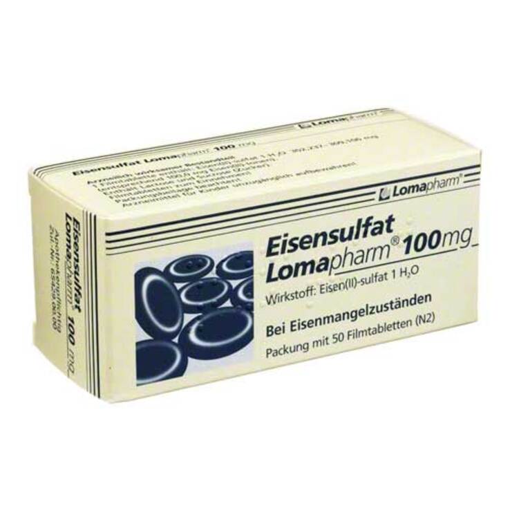 Eisensulfat Lomapharm 100 mg Filmtabletten, 50 St