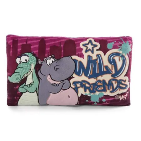 NICI Rechteckiges Kissen Krokodil und Nilpferd Wild Friends NICI Green