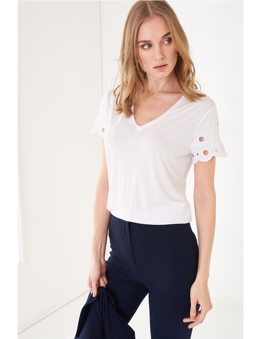 White V-Neck T-Shirt