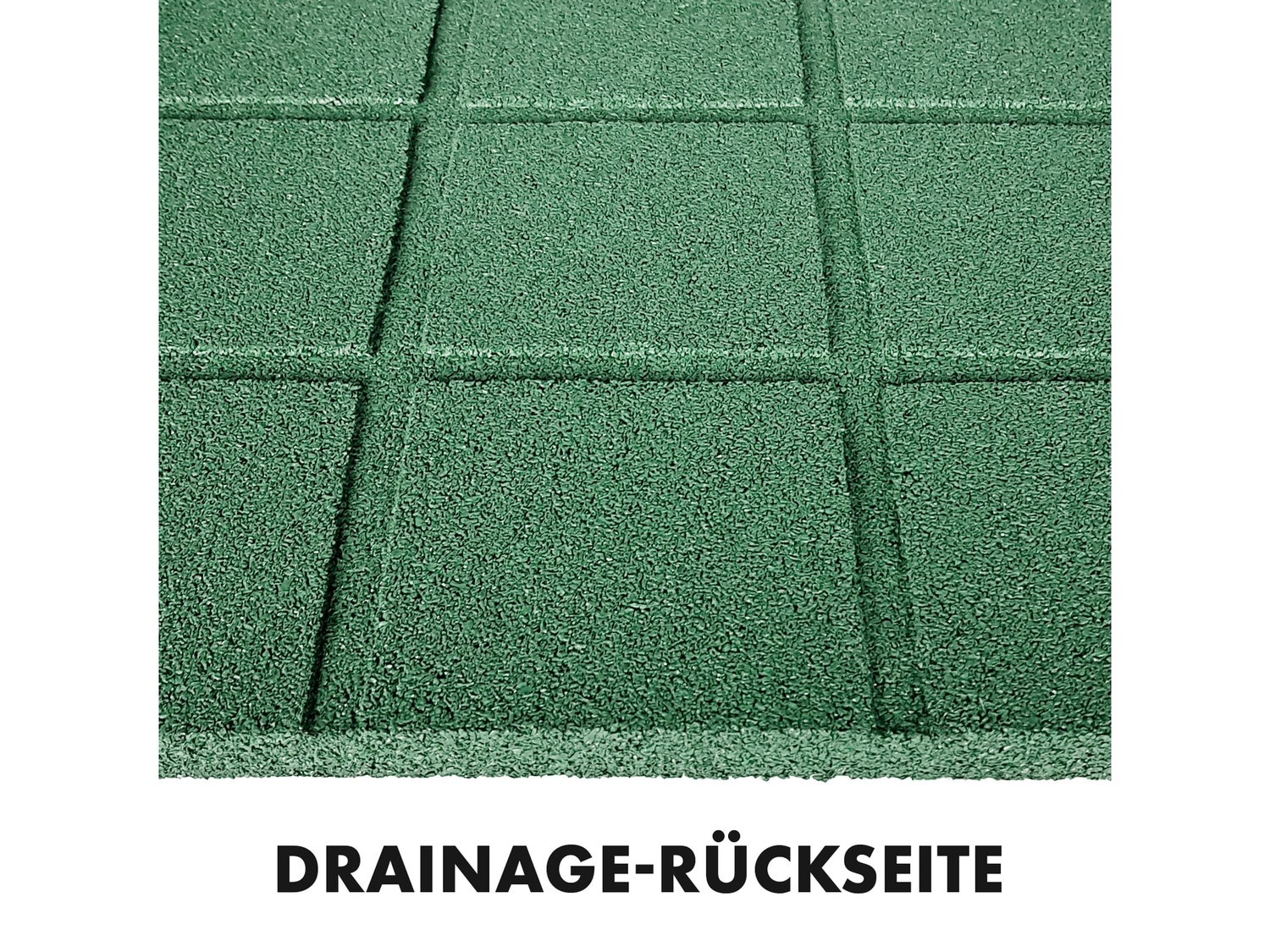 Valbeveiligingsmat, elastische mat, valbeveiligingstegel met drainage, 50 x 50 x 2,5 cm, groen
