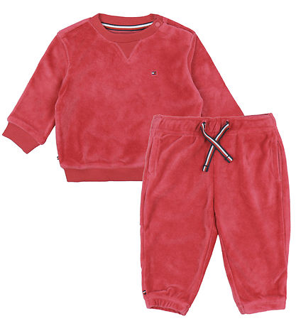 Tommy Hilfiger S?t - Blåse/Bukser - Velour - Heritage Pink