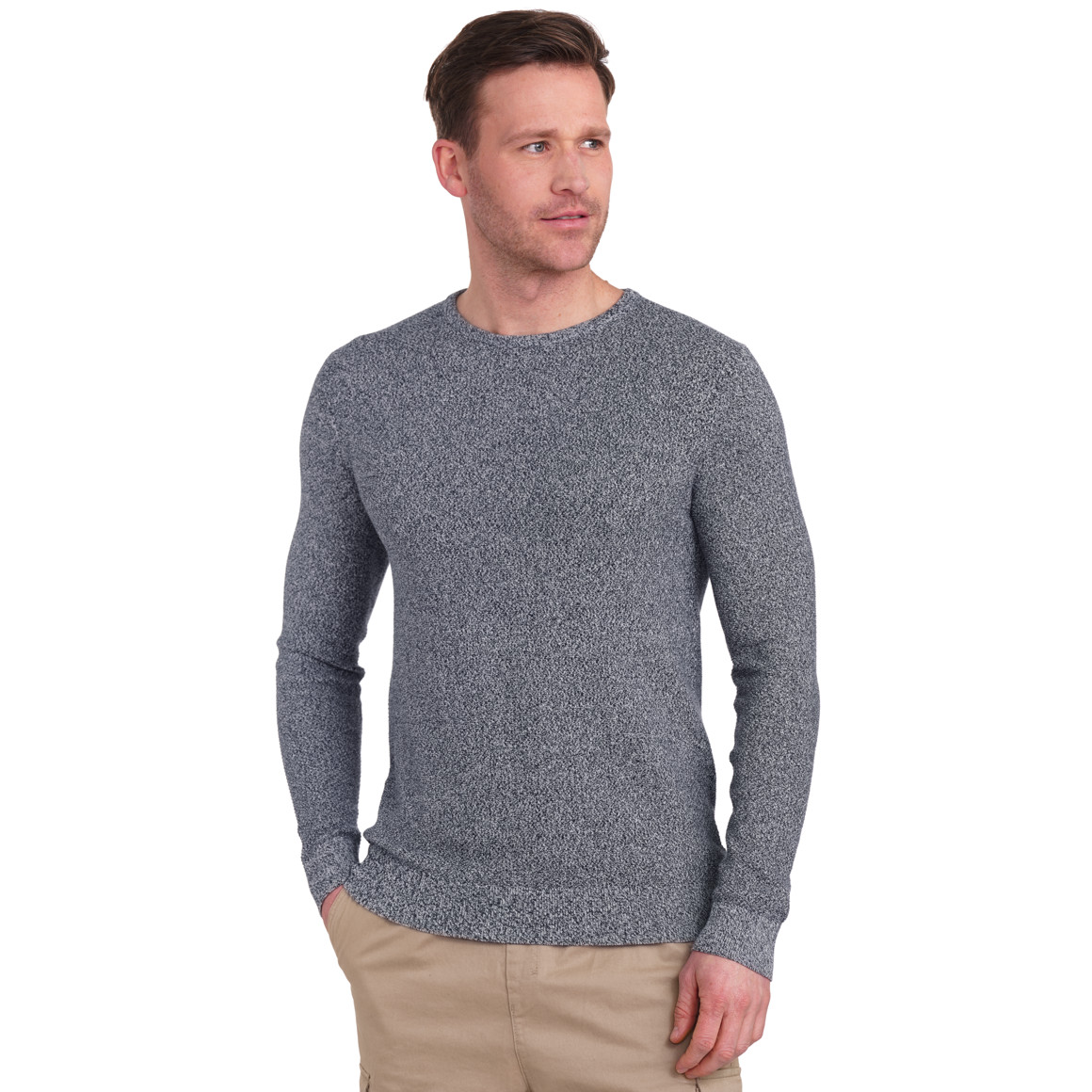 VanVaan Denim Herren Pullover meliert schwarz
