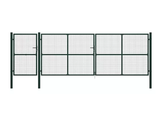 Portail de jardin Acier 500 x 150 cm Vert