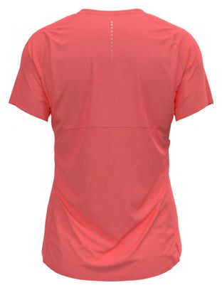 Maillot Manches Courtes 1/2 Zip Odlo Axalp Trail Rose Femme