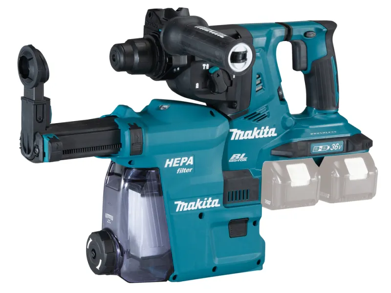 Makita DHR280ZWJ Batteridrevet stempel, 2X18 V, SDS-PLUS, 2,8J LED, VACUUM, Uden batteri og oplader!