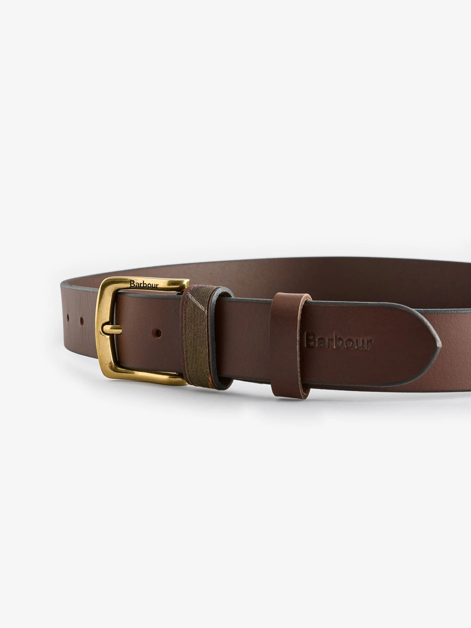 Bruin - Barbour® Esk Leren Tartan Riem