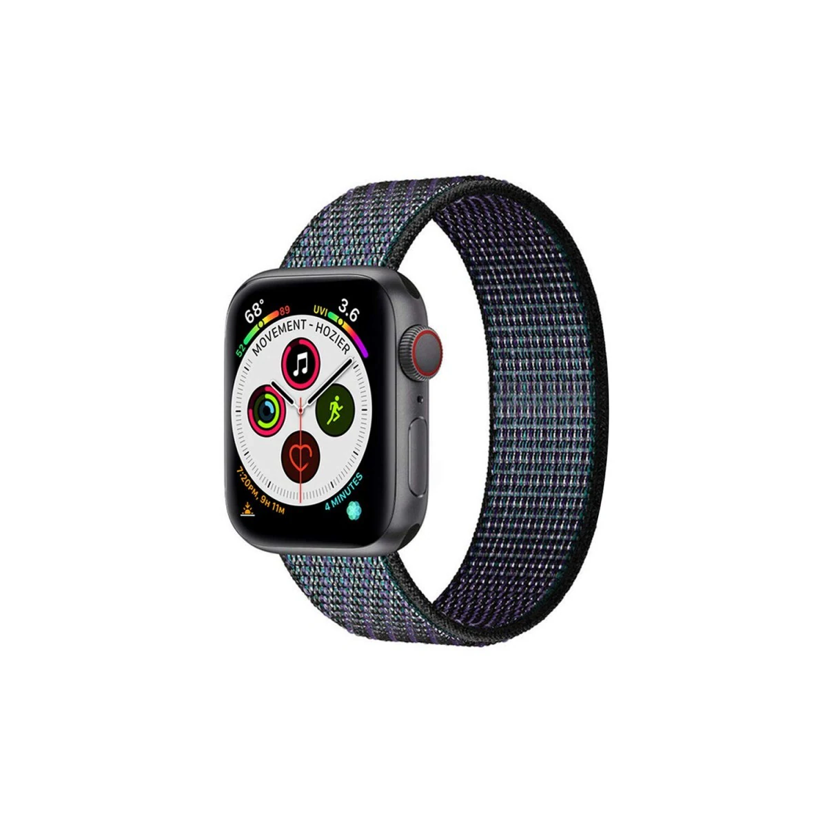 Apple Watch 6 (44mm) Nylon armbånd - Glowing Grapes