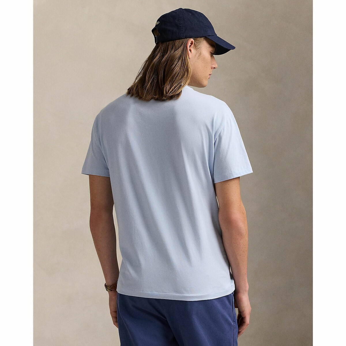 POLO RALPH LAUREN<br>Camiseta de gola redonda, malha de algodão