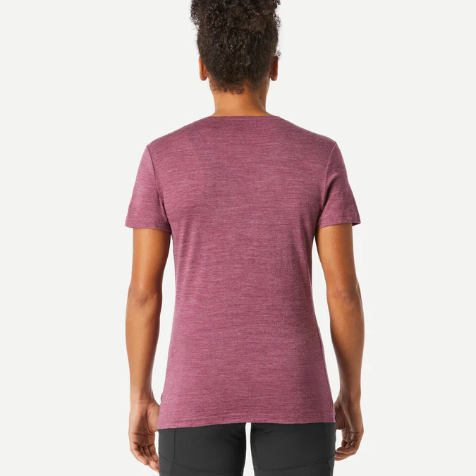 Decathlon Forclaz - Camiseta feminina Forclaz Travel 500 em lã merino