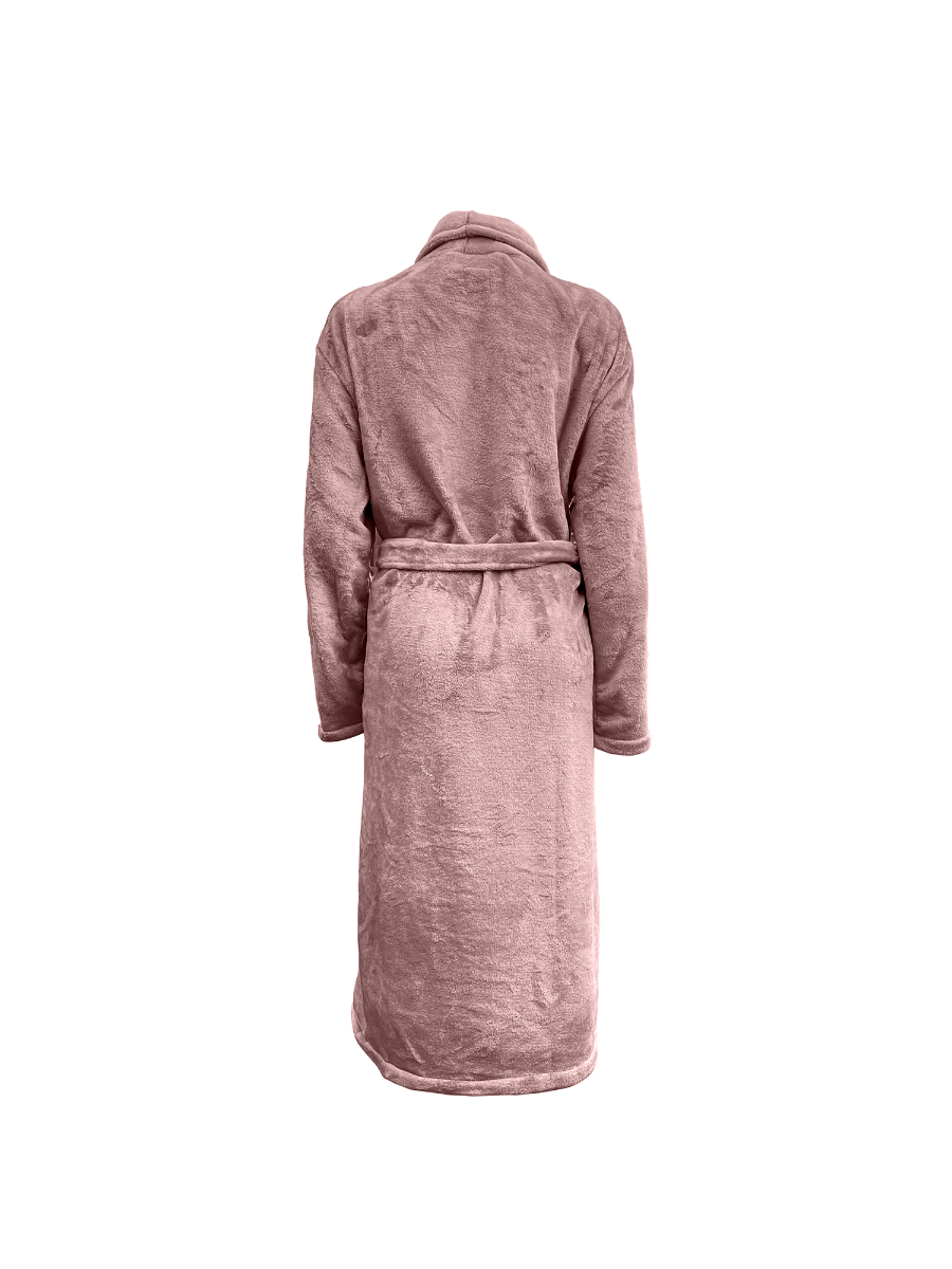 LINNICK Flanel Fleece Badjas Uni - old rose