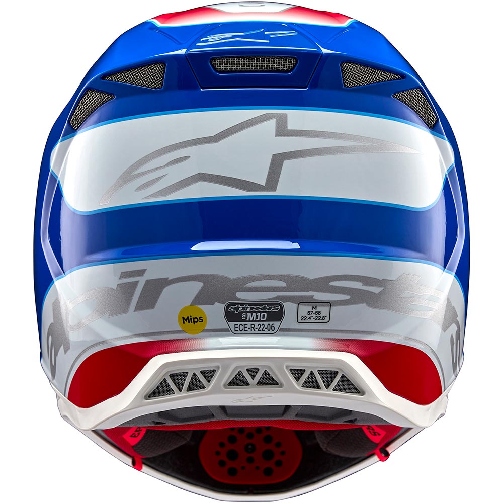 Alpinestars - Casque Supertech S-M10 Aeon Bleu / Rouge / Blanc / Brillant
