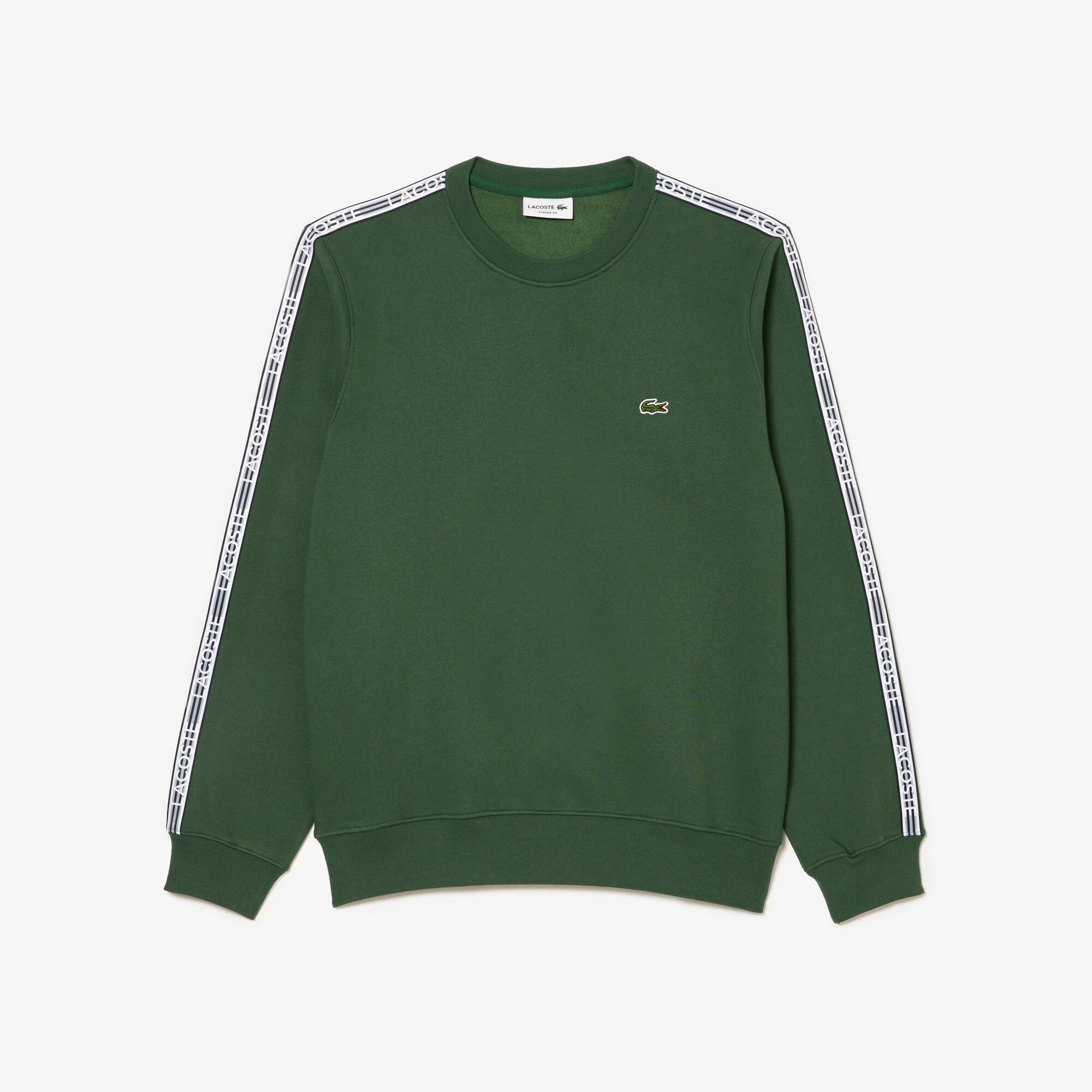 Herren Jogger-Sweatshirt aus Flanell mit Logostreifen Sweatshirts - Grün - Lacoste - Herren