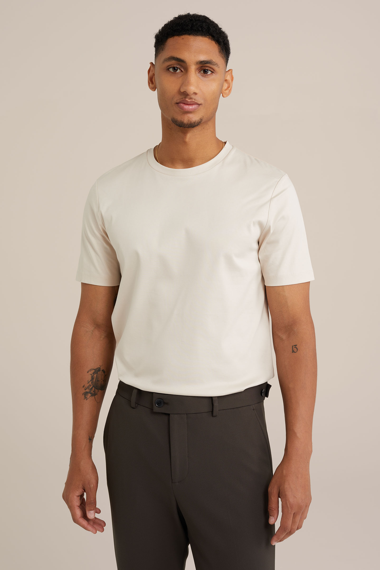 T-shirt Van Gils Gebroken wit