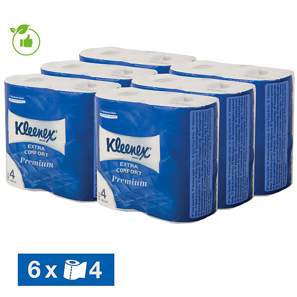 Papier toilette Kleenex 4 épaisseurs, lot de 24 rouleaux