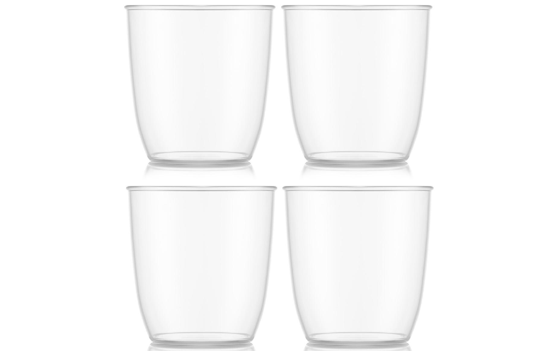 Outdoor-Becher Kvadrant 200 ml, Transparent, 4 StückTrinkbecher Set