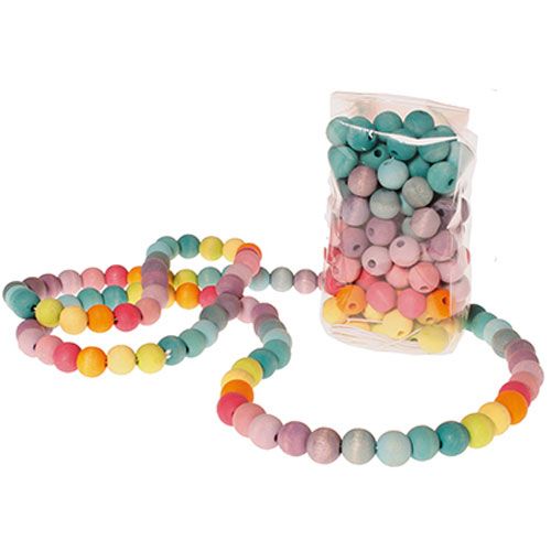 Grimm's 120 houten gekleurde kralen pastel 1,2 cm