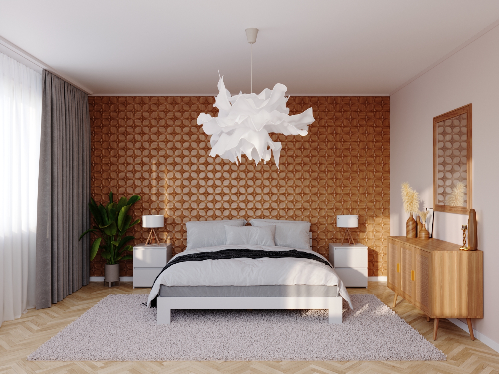 Hochflor Teppich 120 x 170 cm creme