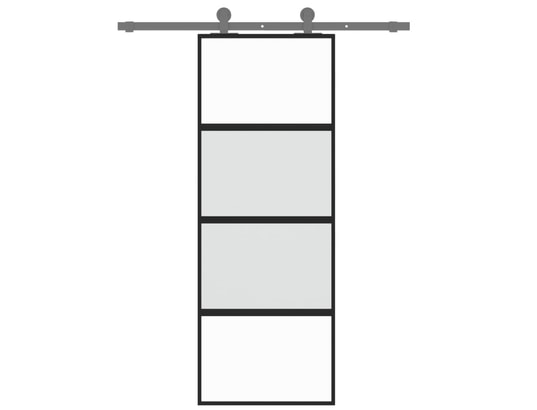 VIDAXL - Porte verre Porte coulissante noir 76x205 cm verre trempé aluminium