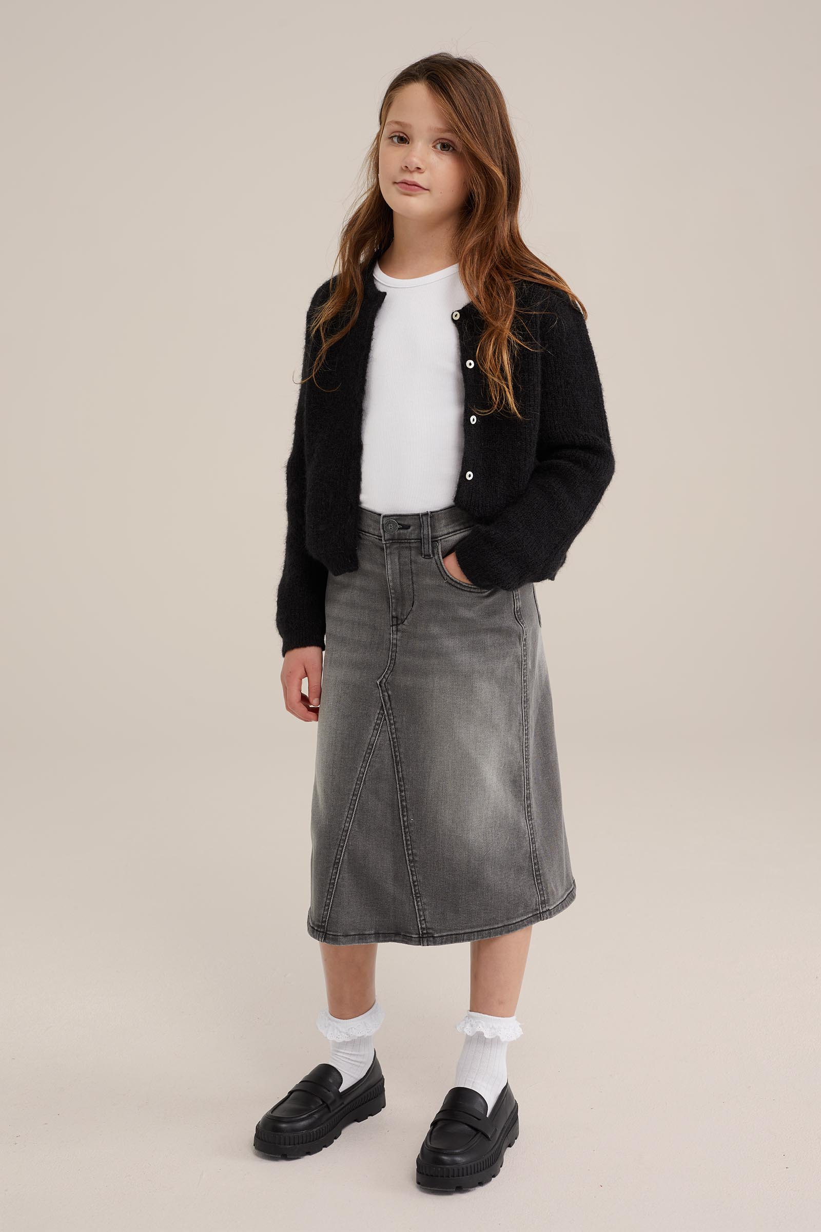 Meisjes denim rok Blue Ridge Donkergrijs gemeleerd