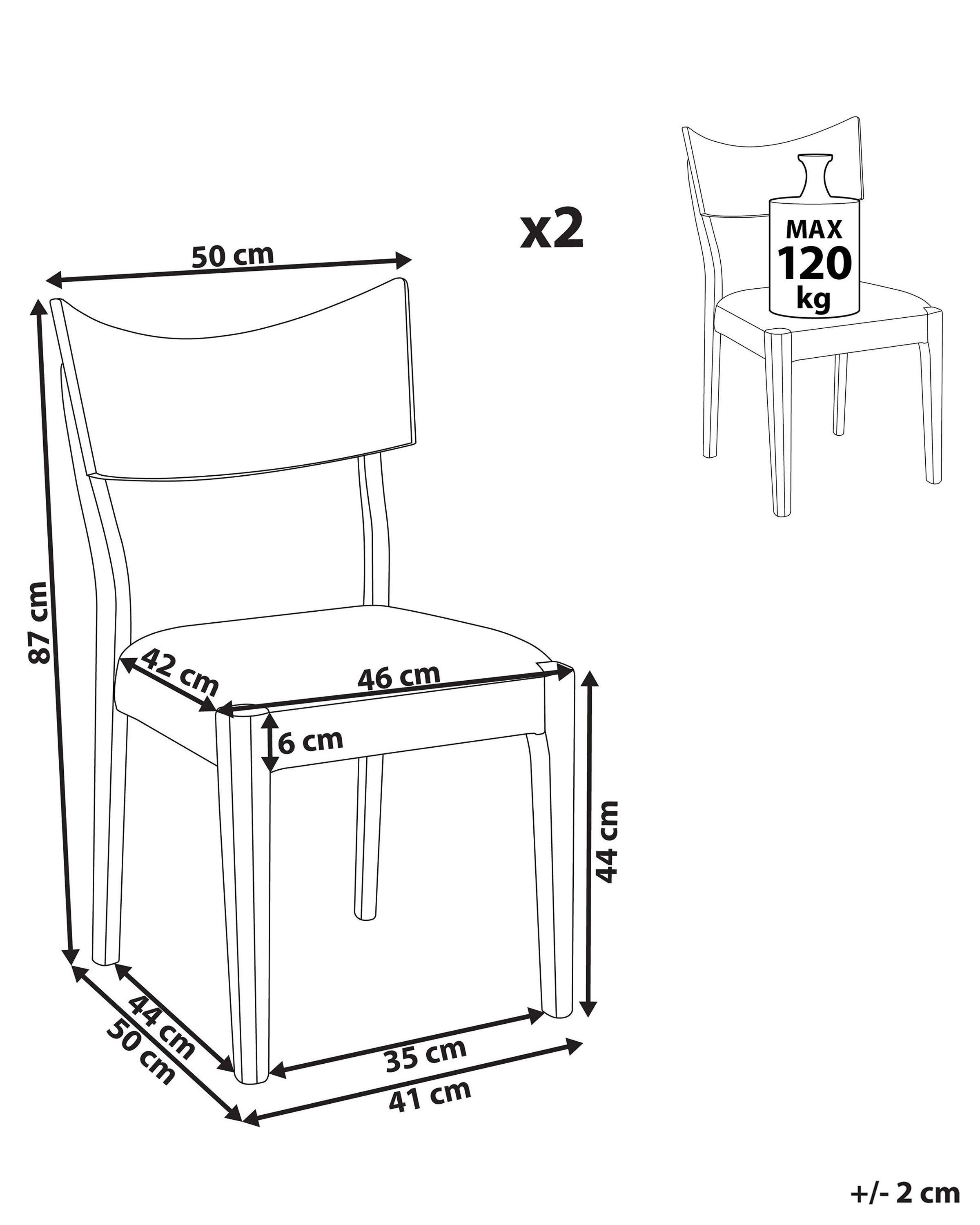 Set van 2 eetkamerstoelen EDEN Hout Lichtgrijs