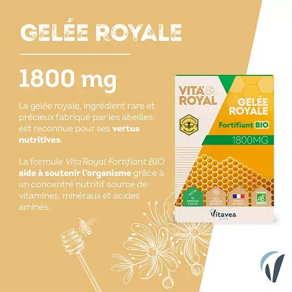 Vitavea Vita'Royal Geleia Real Fortificante Orgânica 10 ampolas