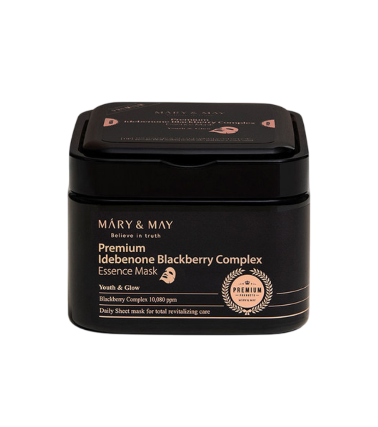 Mary & May - Máscara Premium Idebenone Blackberry Complex Essence - 20ea