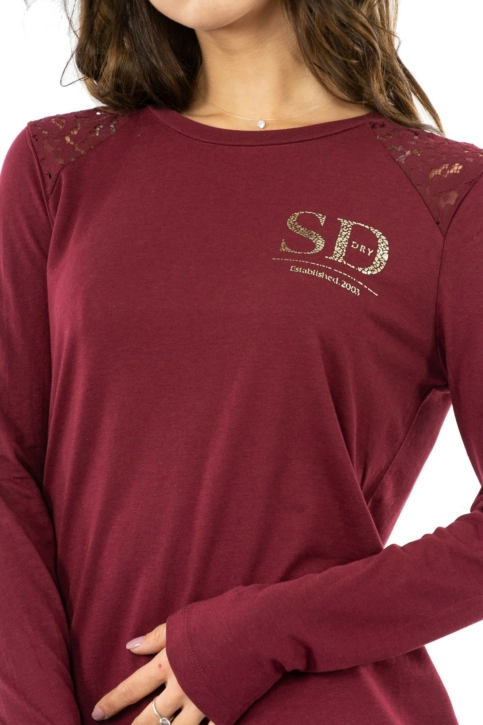 tee shirt manches longues superdry w6010363a rouge