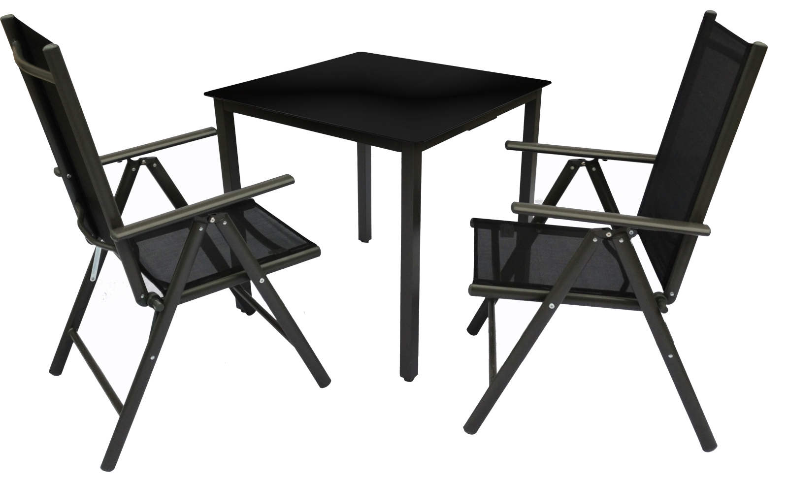 3-teilige Sitzgruppe - anthrazit - Aluminium
