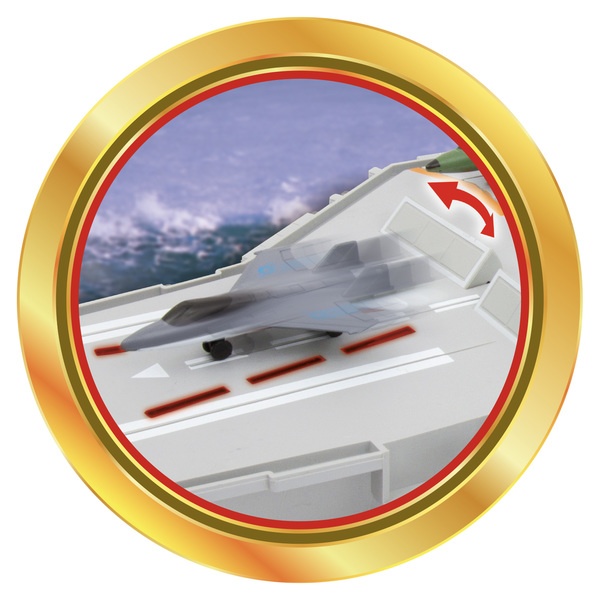 Porte-avions 5 véhicules et accessoires + effets sonores - 76 cm