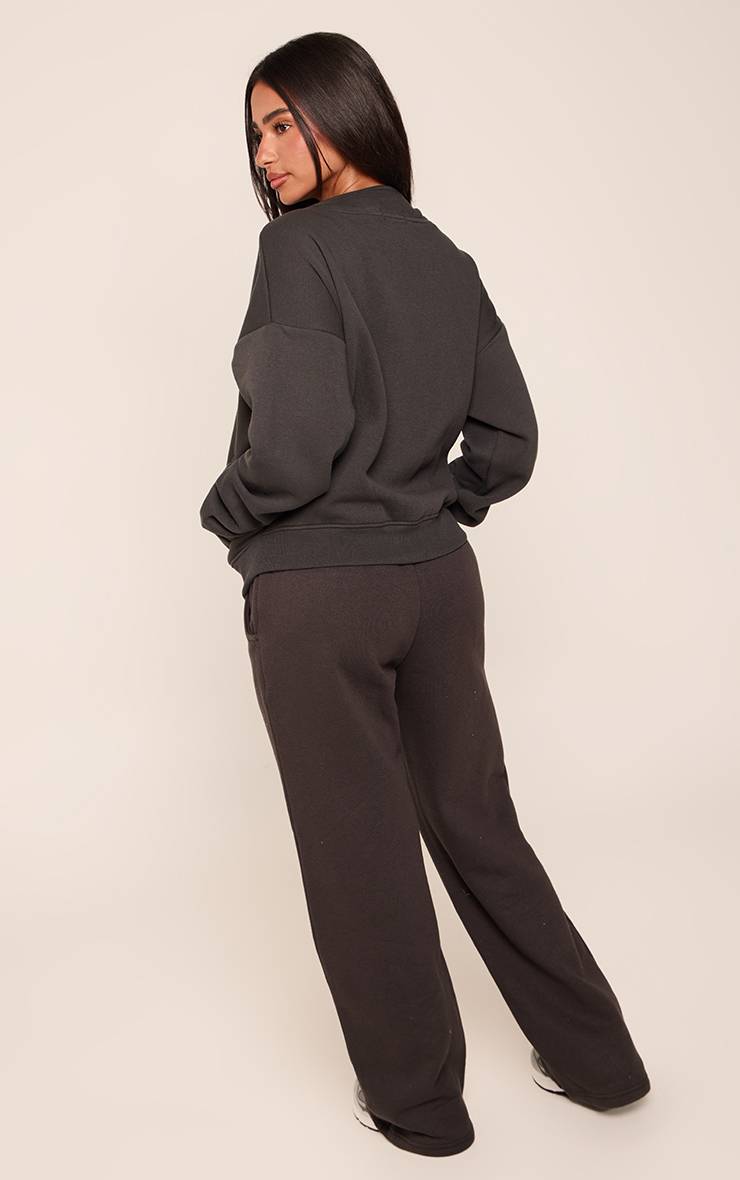 Charbon Jogging Petite Taille À Jambes Larges Avec Taille Élastiquée Et Cordon De Serrage