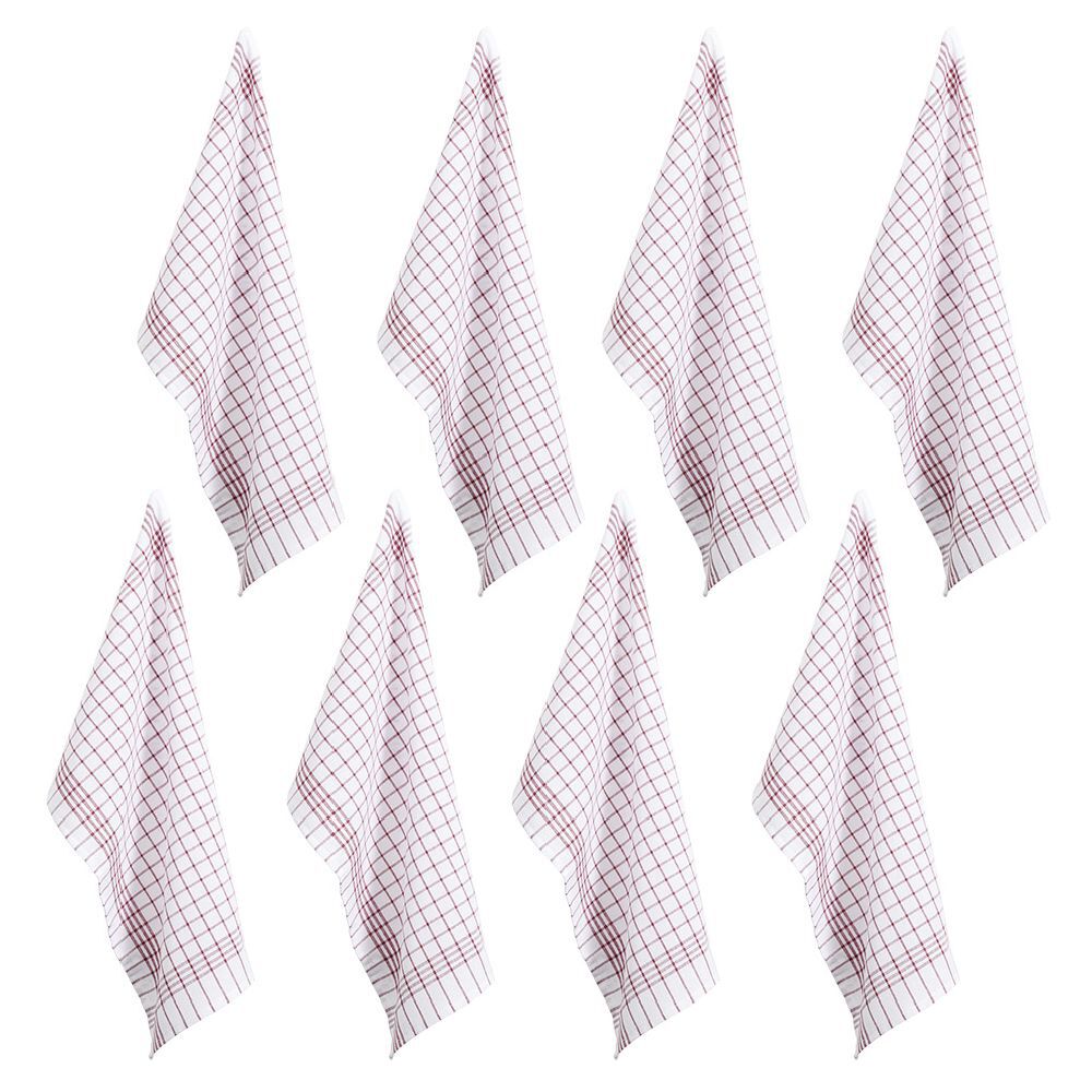Torchon de cuisine motifs carreaux x8 - 100% coton 45x70cm