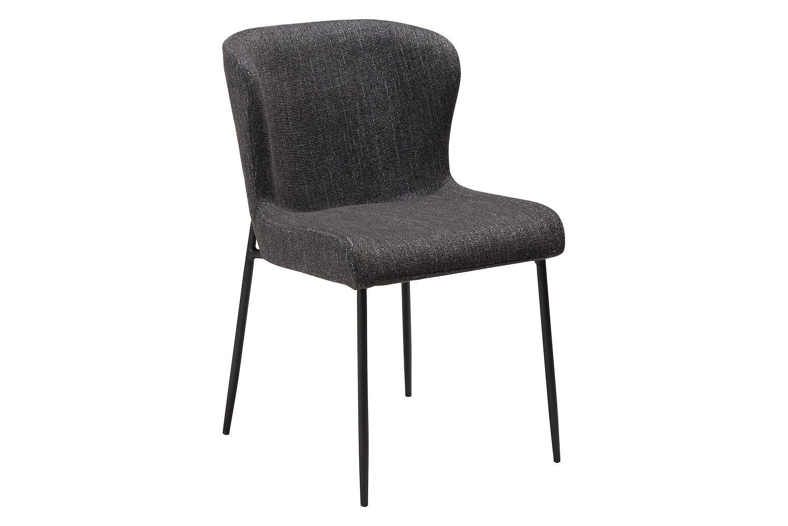 Glam spisestol Tekstil Bouclé Raven sort og sorte ben