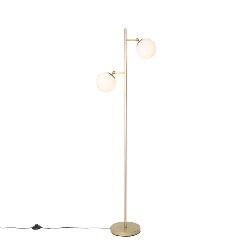 Qazqa vloerlampen pallon wit e14