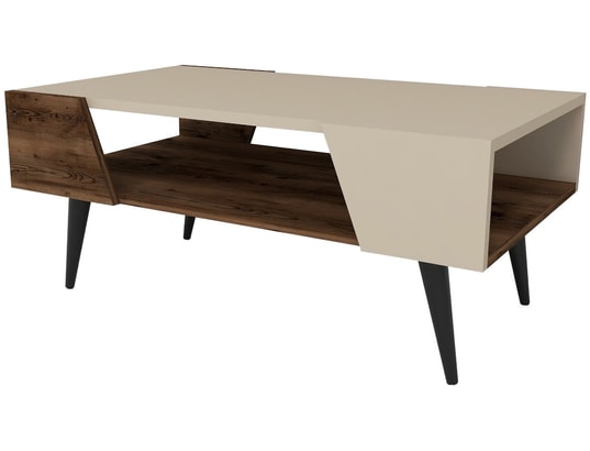 CONCEPT1 - Table basse Aren Beige noyer Clair 90 x 53,6 x h38cm