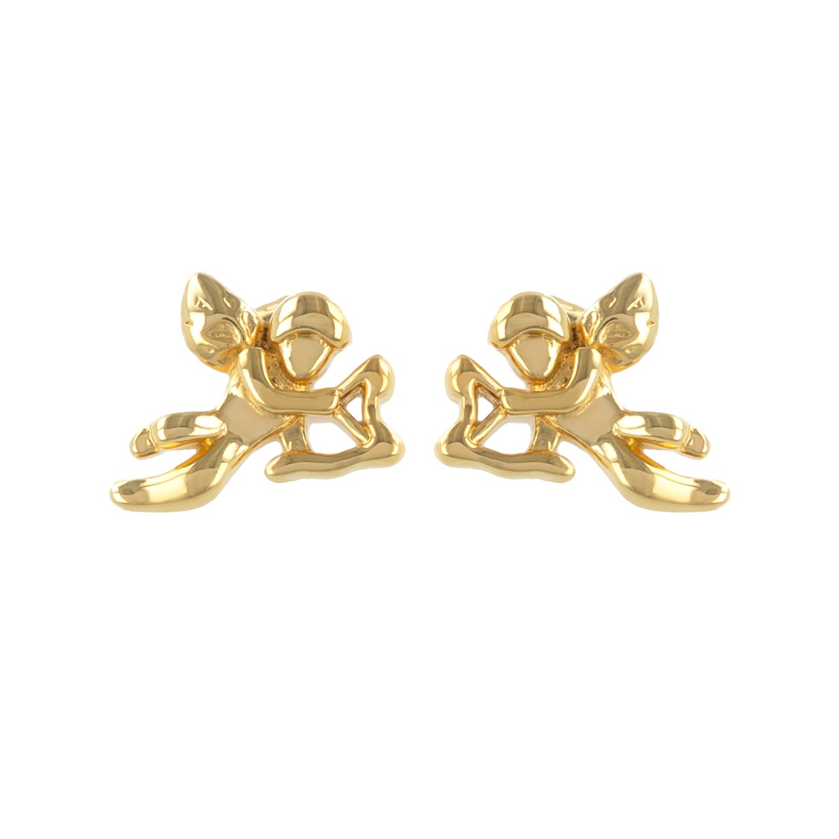 Boucles d'oreille plaqué or cupidon