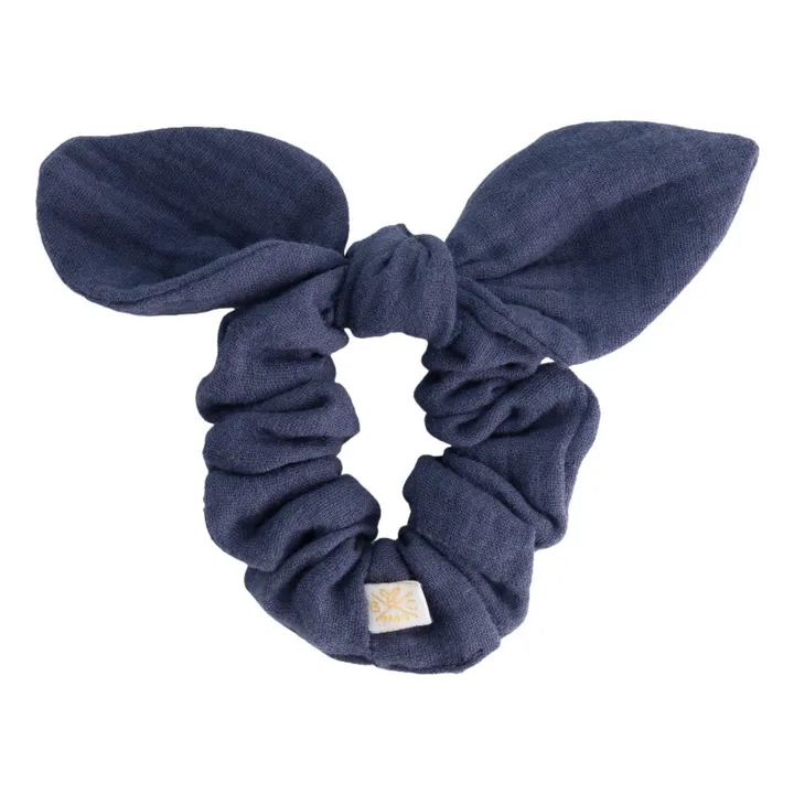 Bachca Chouchou nœud gaze de coton | Bleu