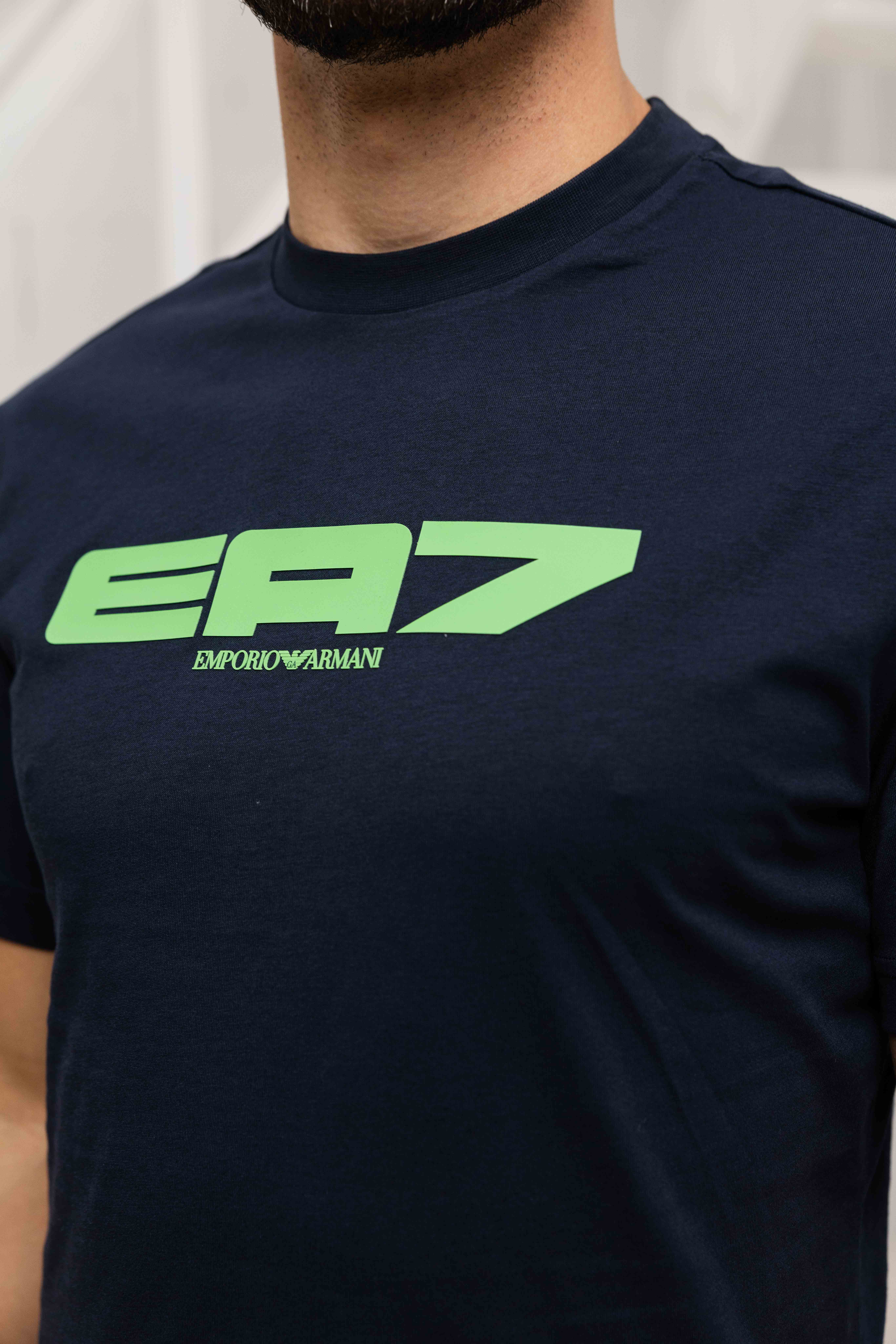 EA7 Emporio Armani 7M000163 T-Shirt Heren Donkerblauw/Groen