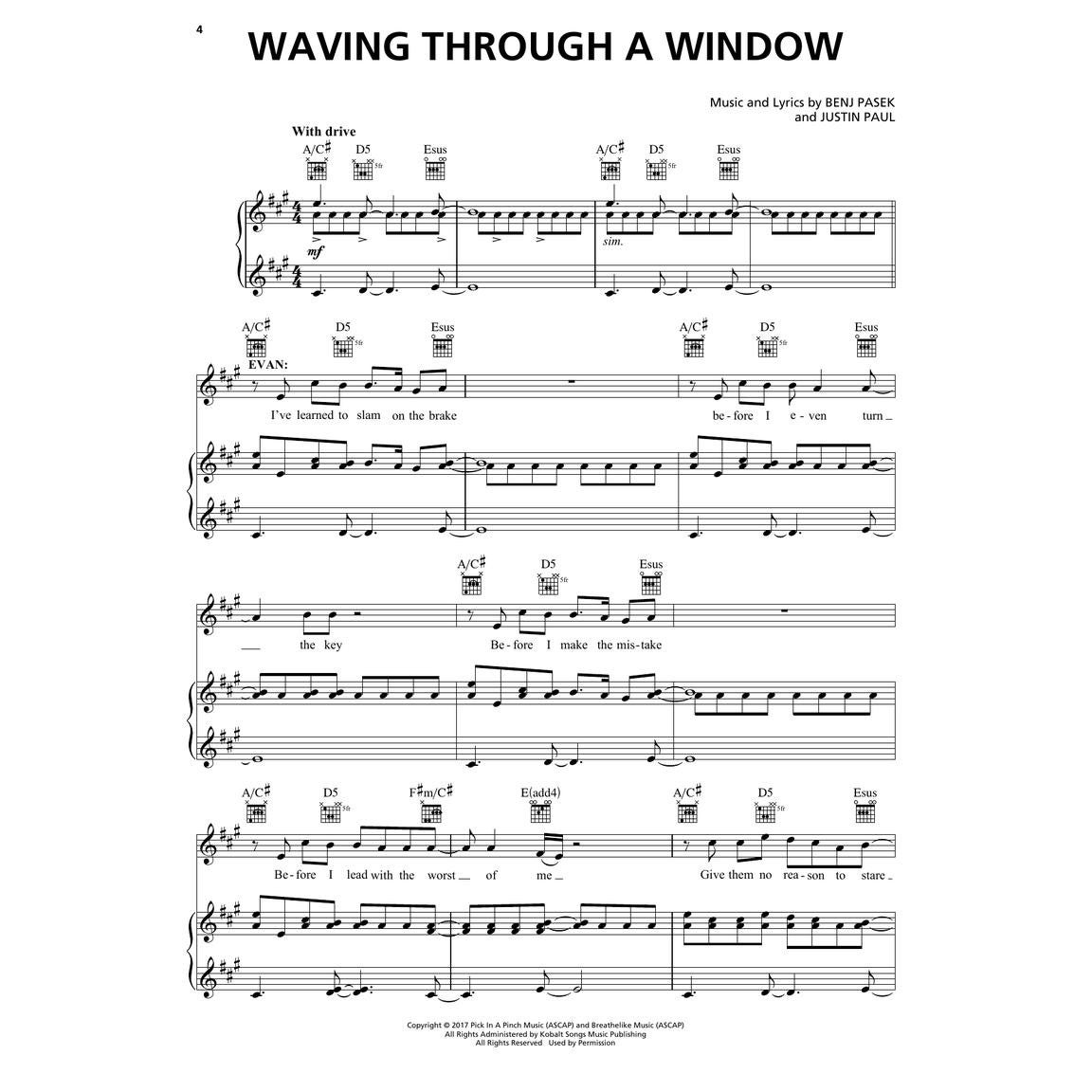 Hal Leonard Dear Evan Hansen voor piano, zang en gitaar