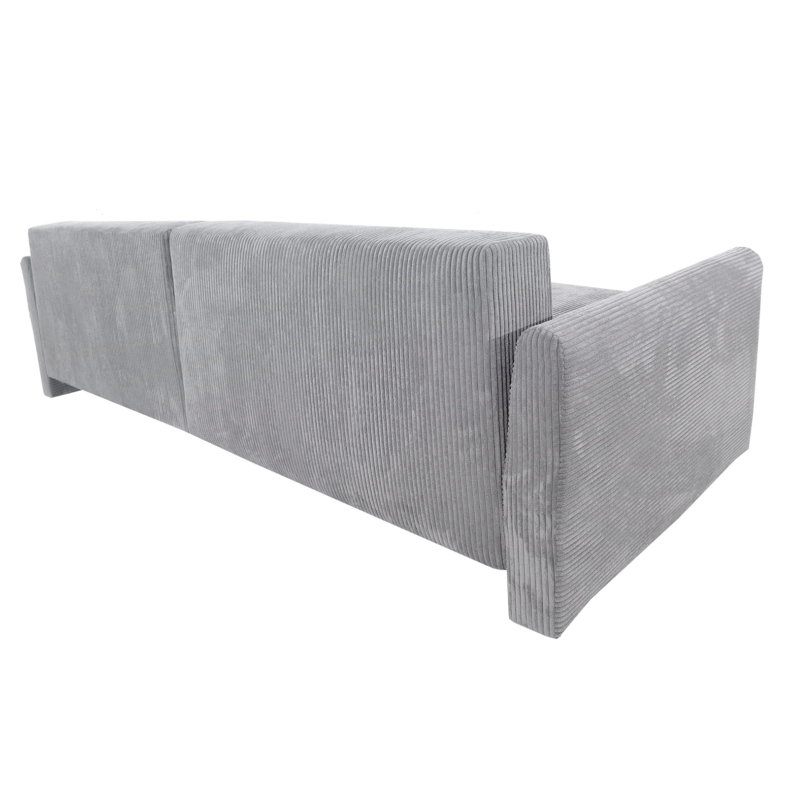 Ecksofa - silber - Liegefunktion und Bettkasten