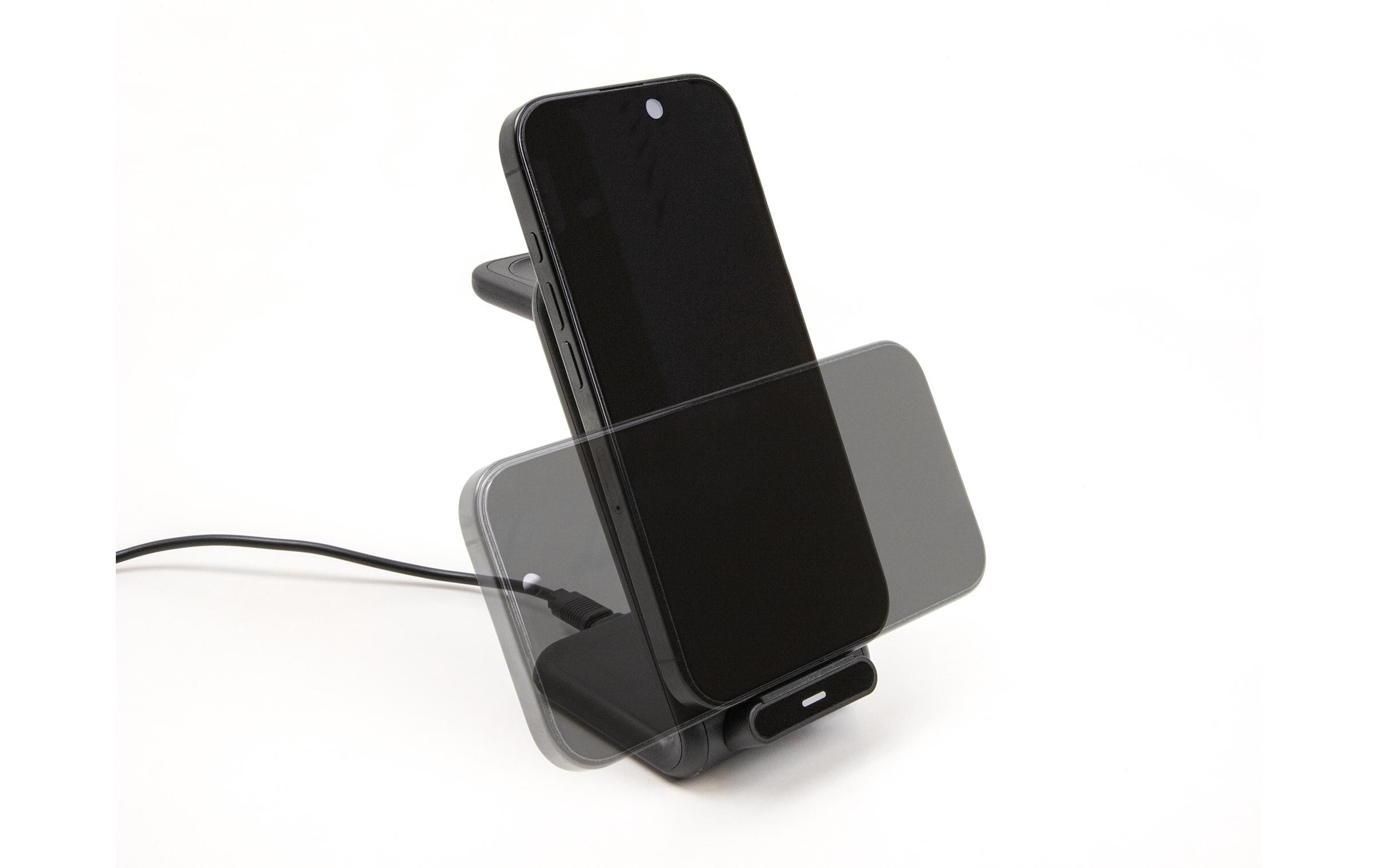 Wireless Charger 3 in 1 mit 2 Ladespulen 5 W/5W/15 W3-in-1 Wireless Ladestation für Smartphones, Smartwatches und andere Geräte
