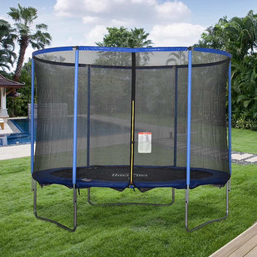 HOMCOM Trampolin mit Sicherheitsnetz blau, schwarz