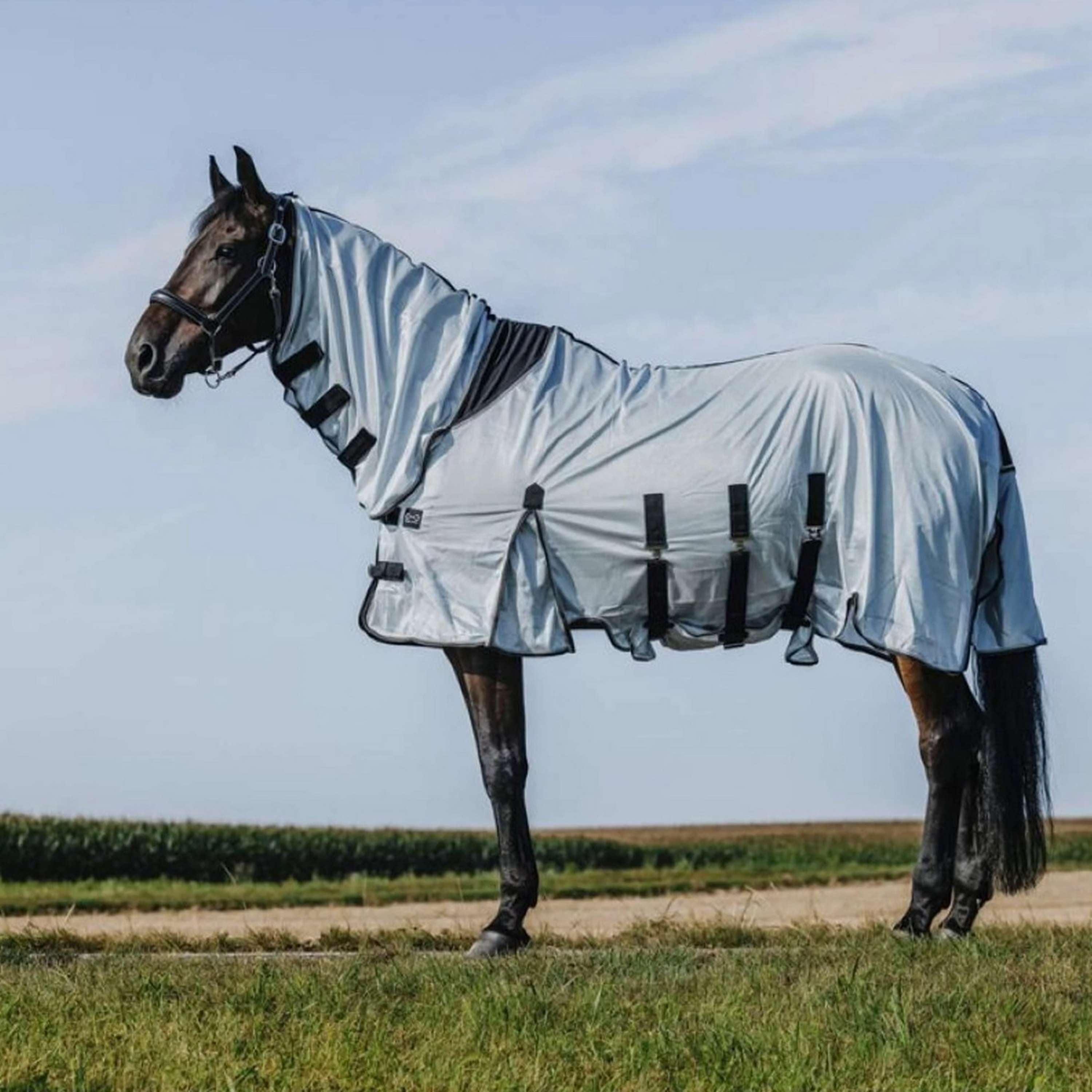 Riding World Vliegendeken Belly Mesh Combo Grijs