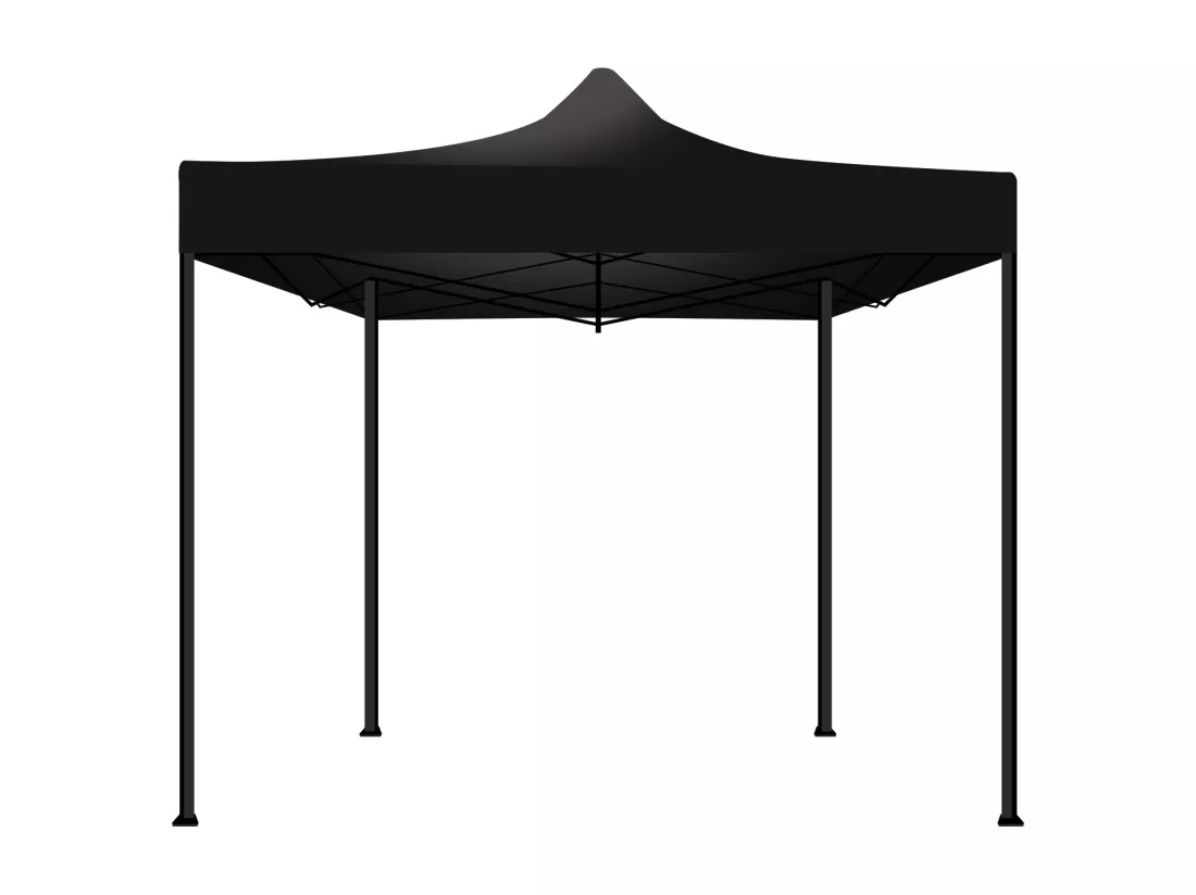 Gazebo de jardin pliant 3x3 m, noir