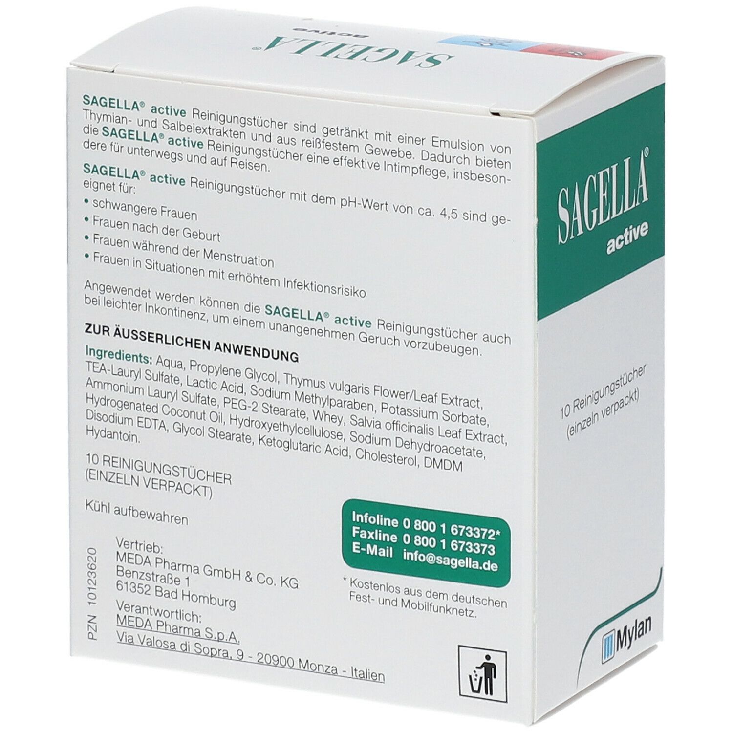 SAGELLA active Intim-Reinigungstücher