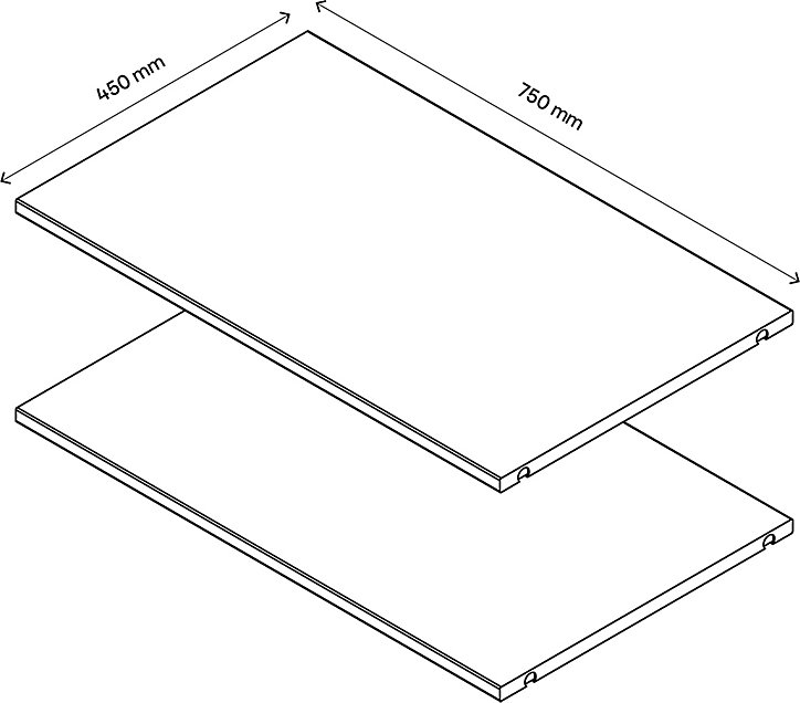2 tablettes effet chêne GoodHome Atomia L. 71,4 x P. 43,2 cm