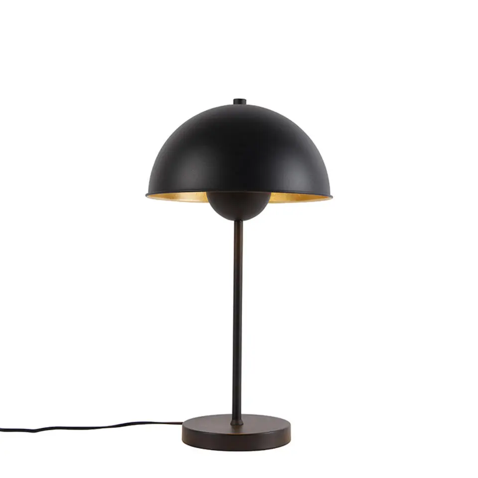 Qazqa tafellampen magnax zwart e27