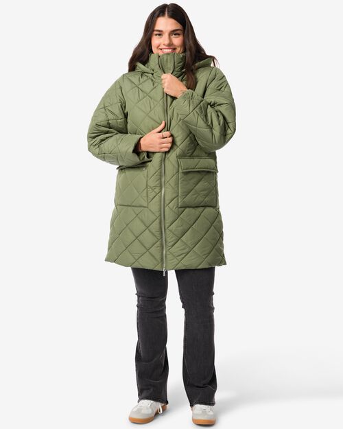 manteau surpiqué pour femmes vert