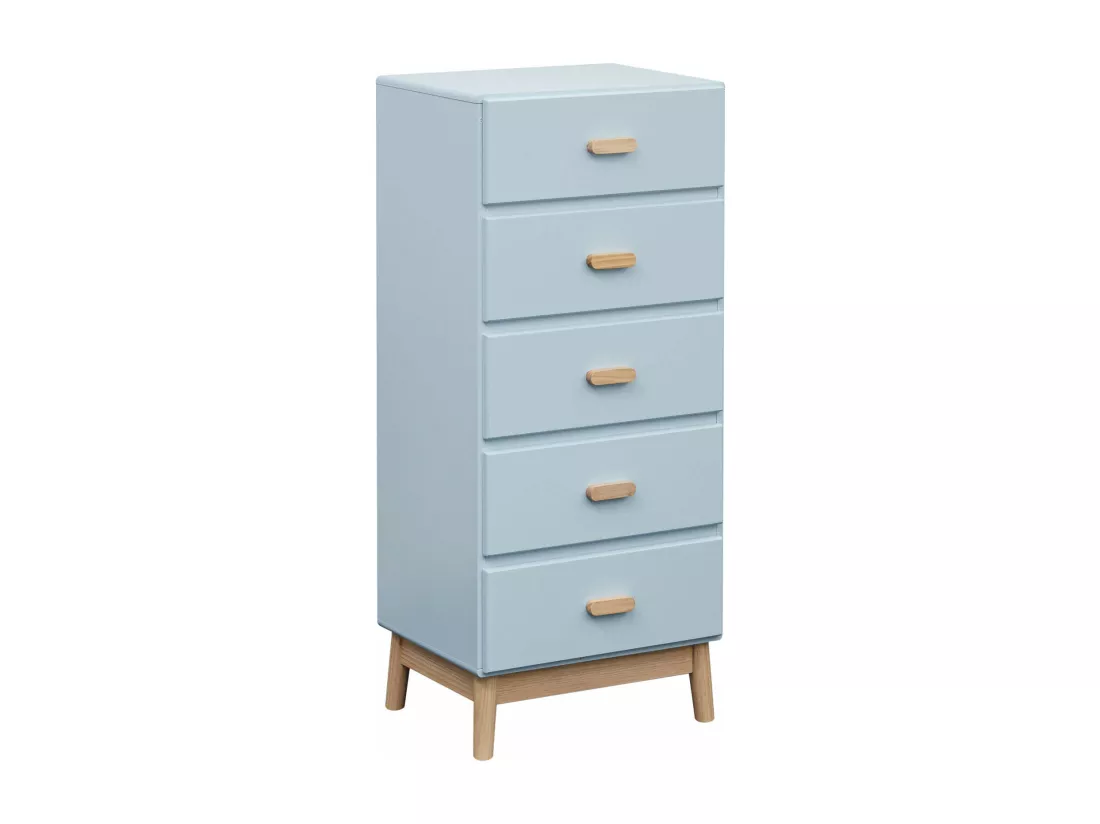 Commode Kuro 115x50x40 MDF Bois Bleu ciel Marron Scandinave