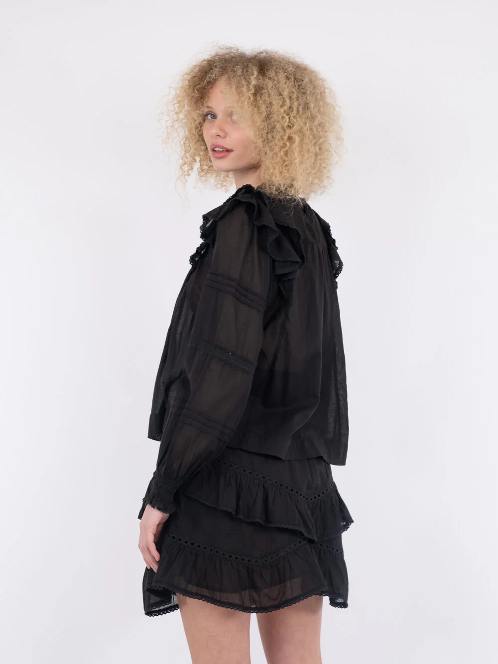 Neo Noir  Simkie S Voile bluse - sort